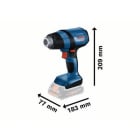 BOSCH WERKZEUG - Akku-Heißluftgebläse 300-500G 175l/min 0,59kg o.Akku/Ladeger