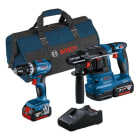 BOSCH WERKZEUG - Kombi-Set: GSB18V-45+GBH18V-22+2x4Ah+Ladegerät+Tasche