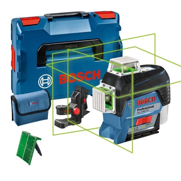 BOSCH WERKZEUG - Linienlaser IP54 12V+Zubehör-Set Halterung o.Akku/Lad L-Boxx
