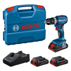 BOSCH WERKZEUG - Profi-Set Akku-Schlagbohrschrauber 18V BL 21/45Nm + 3x4Ah + Ladeger. L-Case