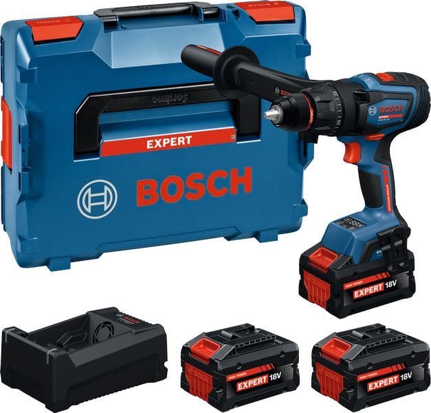 BOSCH EXPERT - Akku-Schlagbohrschrauber 18V 84/100/150Nm +2x8Ah +1x5.5Ah +Ladeger. L-Boxx