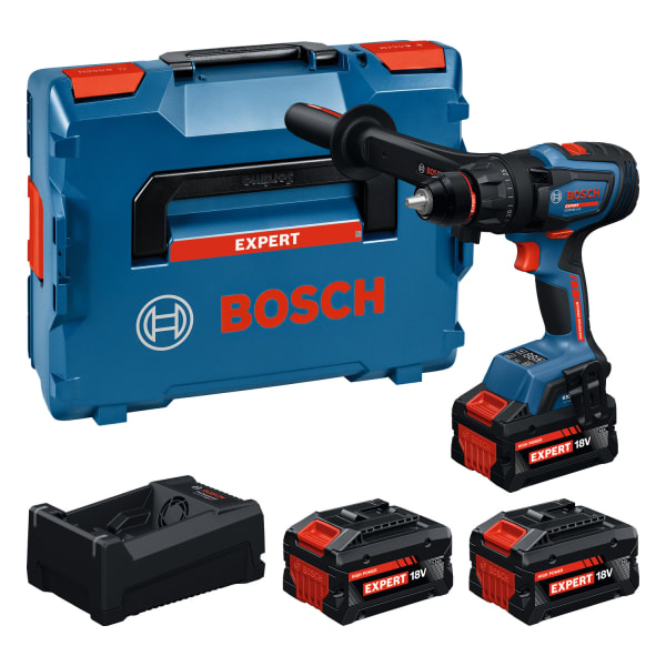 BOSCH EXPERT - Akku-Bohrschrauber 18V 84/100/150Nm +2x8Ah + 1x5.5Ah +Ladeger. L-Boxx