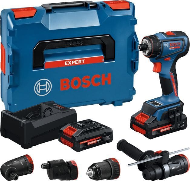BOSCH EXPERT - Akku-Bohrschrauber 18V 36/65Nm +4Aufs. +2x4Ah +Ladeger. L-Boxx