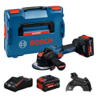 BOSCH EXPERT - Akku-Winkelschleifer 18V DM:125mm M14 +2x8Ah +Ladeger. L-Boxx