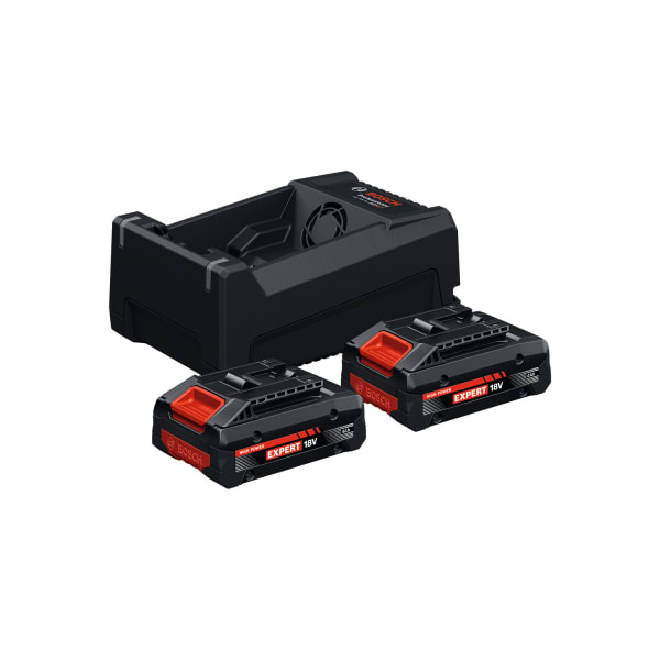 BOSCH EXPERT - Starter Set: GAL 12V/18V-80 + 2x EXBA18V-40 im Karton
