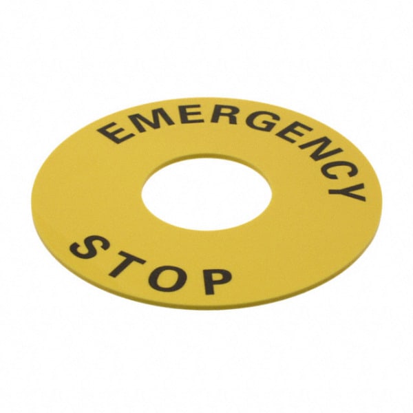 OMRON - Zubehör Not-Halt-Taster, gelbes Unterlegschild, 60 mm Durchm