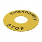 OMRON - Zubehör Not-Halt-Taster, gelbes Unterlegschild, 60 mm Durchm