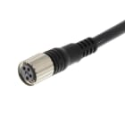 OMRON - M8 4-pin, Straight female connector, IP67, o LED, 5m PVC-Kabel, 4-adrig