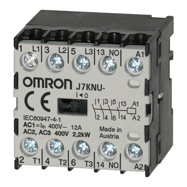 OMRON - Mikroschütz, 3-polig (NO) + 1NC, 2.2 kW, 12A AC1