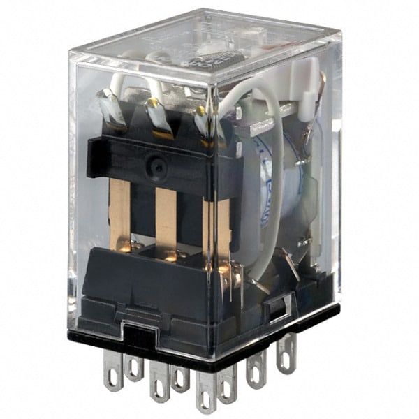OMRON - Relay, plug-in, 11-pin, 3PDT, 5 A, mech & LED indicators