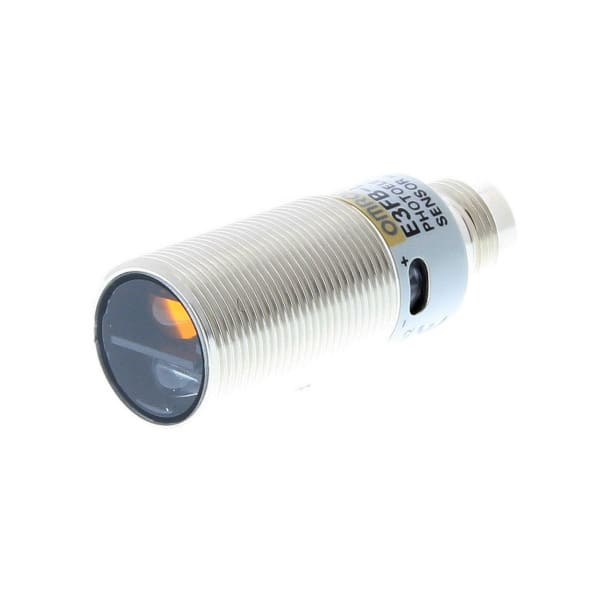 OMRON - Fotoelektrischer Sensor, M18, axial, Metallgehäuse, rote LED, BGS, 100 mm