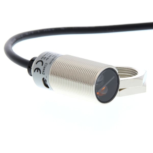 OMRON - Reflexionslichttaster, M18 met., Hg.ausbl.,Sn:0,1m, Kab. 2m