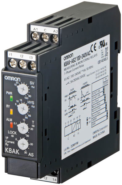 OMRON - 1-Ph.-Stromüberwachung, Über-/ Unterstrom, bis 500 mA AC/DC