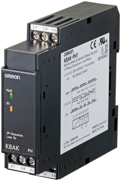 OMRON - 3-Ph.-Überwachung: Lage, Ausfall, Über- und Unterspannung