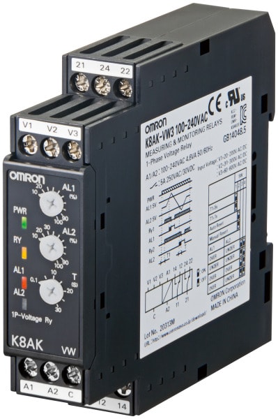 OMRON - 1-Ph.-Spannungsbereichüberwachung: H-L / L-L / H-H