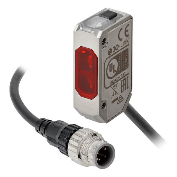 OMRON - Fotoelektrischer Sensor, kompakt, quadratisch, Edelstahl, BGS, 80 mm, rote LED,