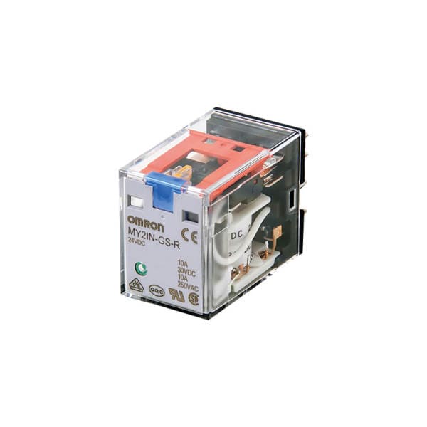 OMRON - Relais, Plug-in, 14-polig, 4PDT, 6 A, mechanische und LED-Anzeige, verriegelbarer Testdrucktaster, 110/120 VAC