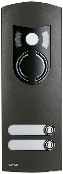 ELVOX - A/V-Frontplatte 2M IK10 2 Tasten grau
