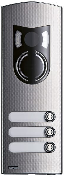 ELVOX - A/V-Frontplatte 2M IK10 3 Tasten Stahl