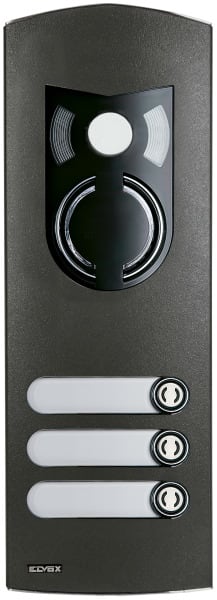 ELVOX - A/V-Frontplatte 2M IK10 3 Tasten grau