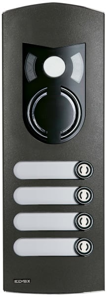ELVOX - A/V-Frontplatte 2M IK10 4 Tasten grau