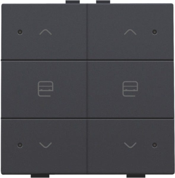 NIKO - Zweifach Taster mit LED für Niko Home Control, anthracite