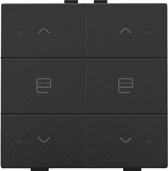 NIKO - Zweifach Taster mit LED für Niko Home Control, piano black coated