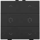 NIKO - Doppel Dimmersteuerung mit LED für Niko Home Control, piano black coat