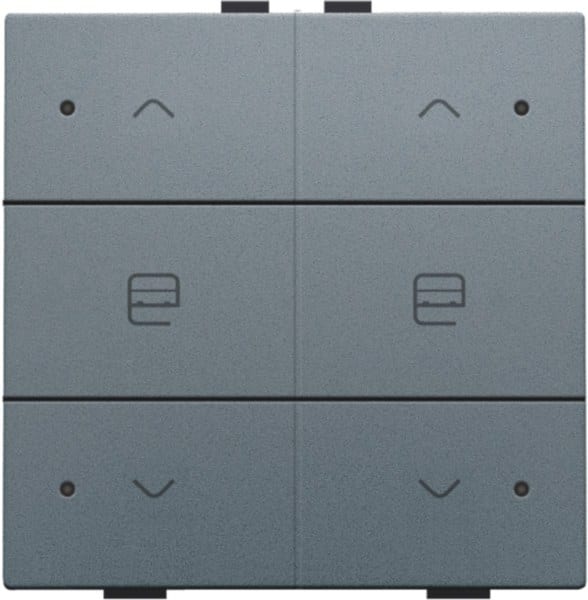 NIKO - Zweifach Taster mit LED für Niko Home Control, steel grey coated