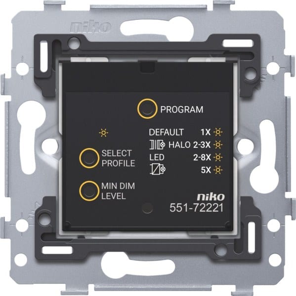 NIKO - Vernetzter Dimmer, Sockel, 3 – 200 W, 2 drahtig, 71 x 71 mm, Schraubbe