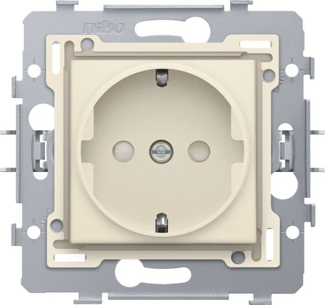 NIKO - Sockel für Steckdose mit Schutzkontakt, Einbautiefe 28,5 mm, 16 A/250