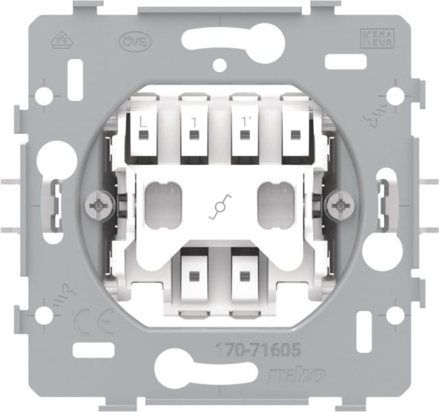 NIKO - Sockel für einen Wechselschalter, Wechsel Zugschalter, 10 AX/250 VAC