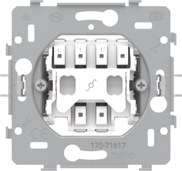 NIKO - Sockel für einen Wechselschalter, Wechsel Zugschalter, 16 AX/250 VAC