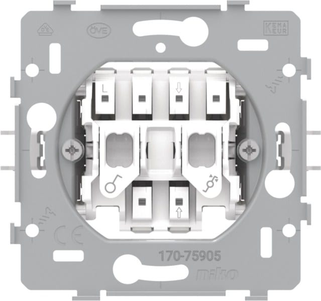 NIKO - Sockel für Rollladenschalter, elektrisch getrennt, 10 AX/250 VAC