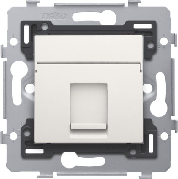 NIKO - 1 RJ45 Anschluss UTP Kat. 5E, flache Ausführung, inkl. Sockel 71 x 71