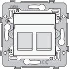 NIKO - 2 RJ45 Anschlüsse UTP Kat. 5E, flache Ausführung, inkl. Sockel 71 x 71