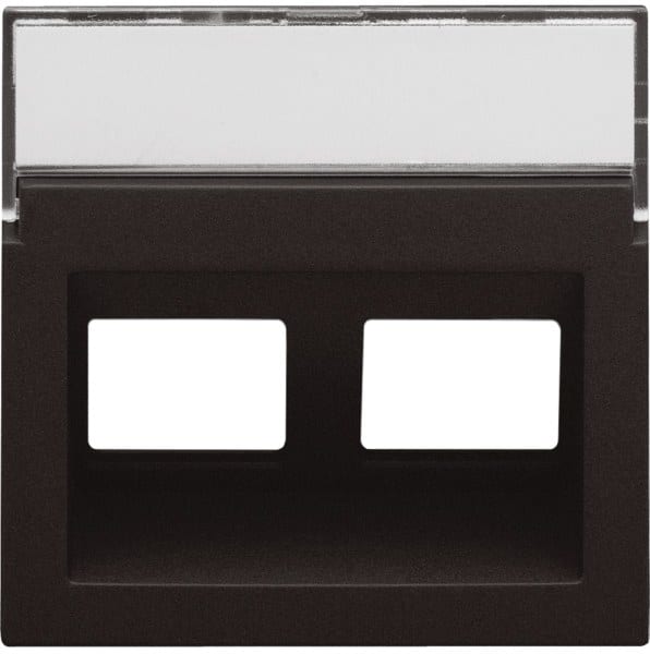 NIKO - Abdeckung Daten 2x RJ schräger Ausgang, dark brown