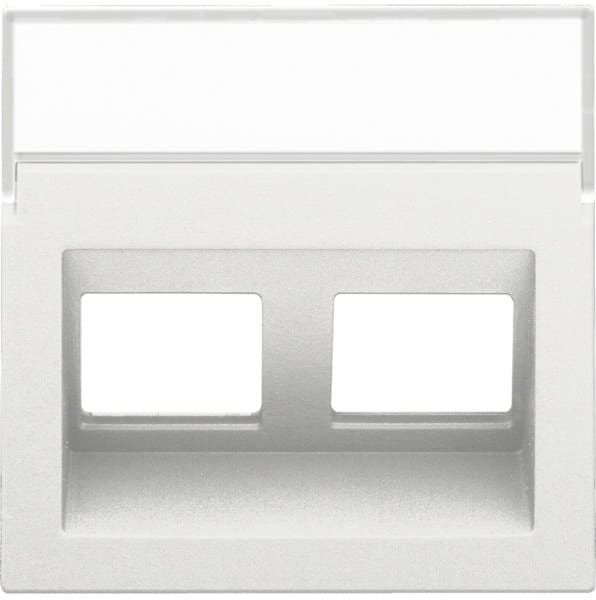 NIKO - Abdeckung Daten 2x RJ schräger Ausgang, white coated