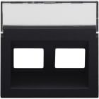 NIKO - Abdeckung Daten 2x RJ schräger Ausgang, black coated