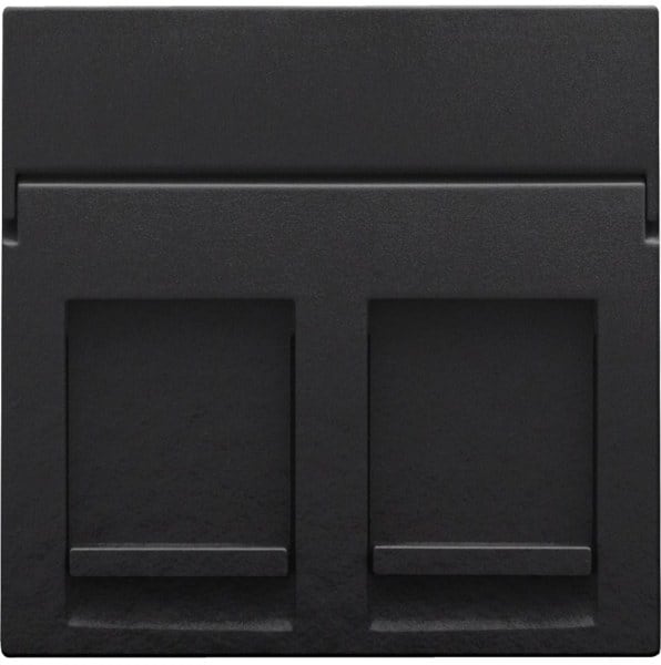 NIKO - Abdeckung für Datenanschluss, piano black coated