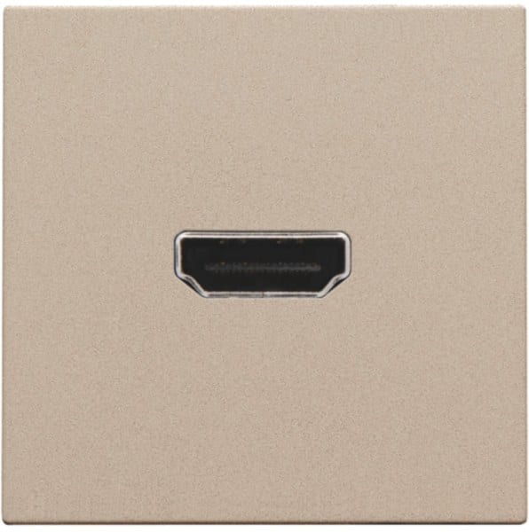 NIKO - Abdeckung mit HDMI zu HDMI Verbindung, champagne coated