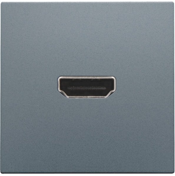 NIKO - Abdeckung mit HDMI zu HDMI Verbindung, steel grey coated