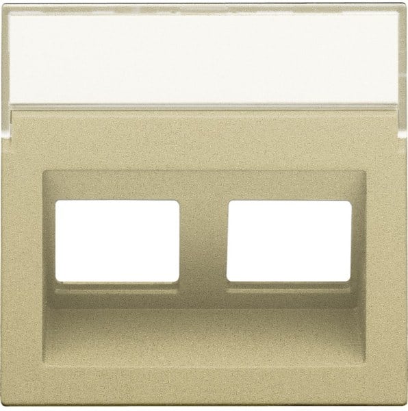 NIKO - Abdeckung Daten 2x RJ schräger Ausgang, gold coated