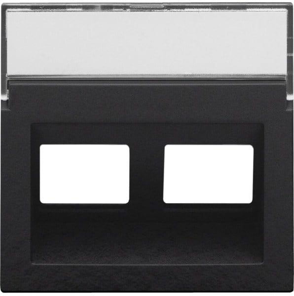 NIKO - Abdeckung Daten 2x RJ schräger Ausgang, piano black coated