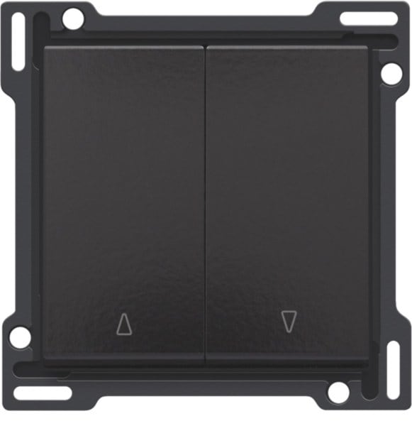 NIKO - Abdeckung für Doppel Rollladentaster, piano black coated