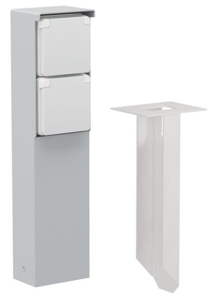 NIKO - Spritzwassergeschützte Anschlusssäule mit Doppelsteckdose, Zweifach
