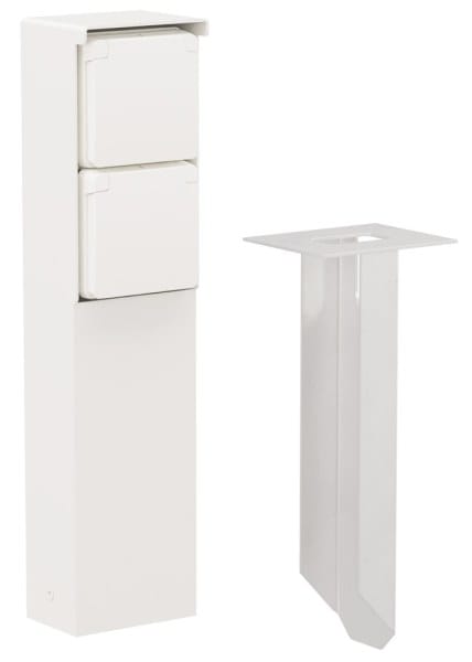 NIKO - Spritzwassergeschützte Anschlusssäule mit Doppelsteckdose, Zweifach