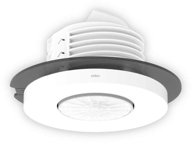 NIKO - Präsenzmelder P46MR, DALI-2, Sekundär und BMS, 12-13 m, 360°, SnapFit, für Deckeneinbau
