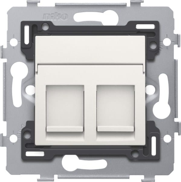 NIKO - 2 RJ45 Anschlüsse UTP Kat. 5E, PoE++ ready, flache Ausführung, inkl. S