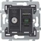 NIKO - Kombination Koax mit RJ45 Anschluss UTP Kat. 5E, PoE++ ready, flache A